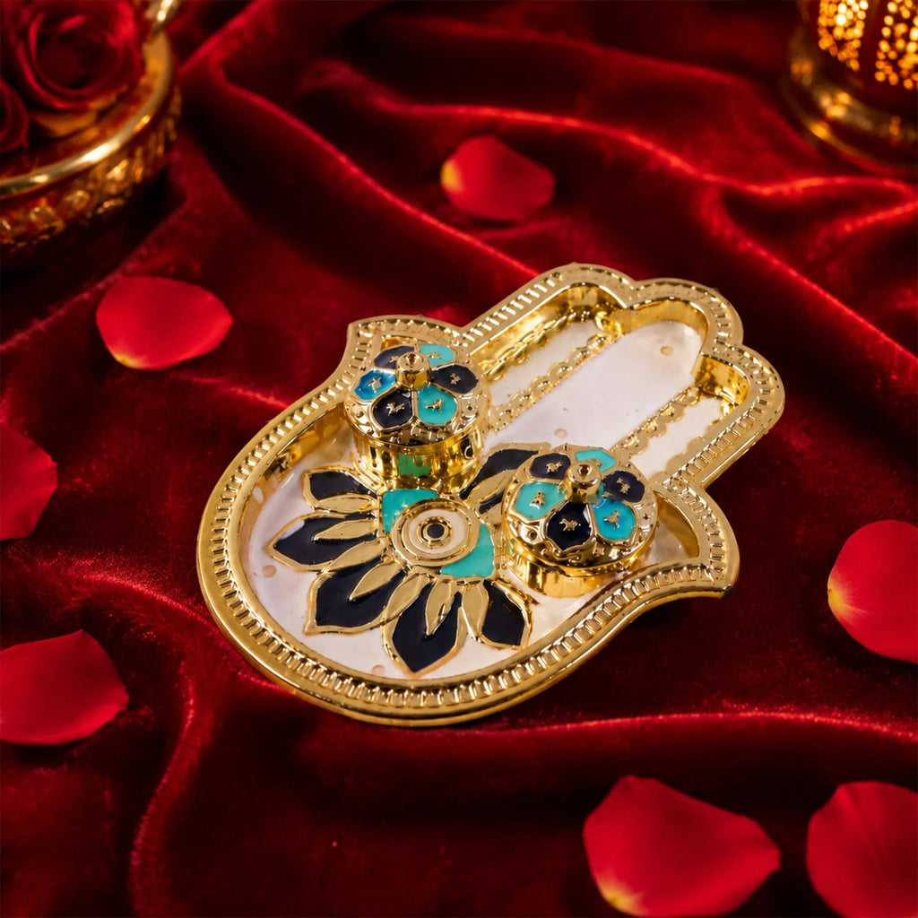 Hand Shaped Kankavati Kumkum Holder For Puja And Tilak Rituals (1 Pc)