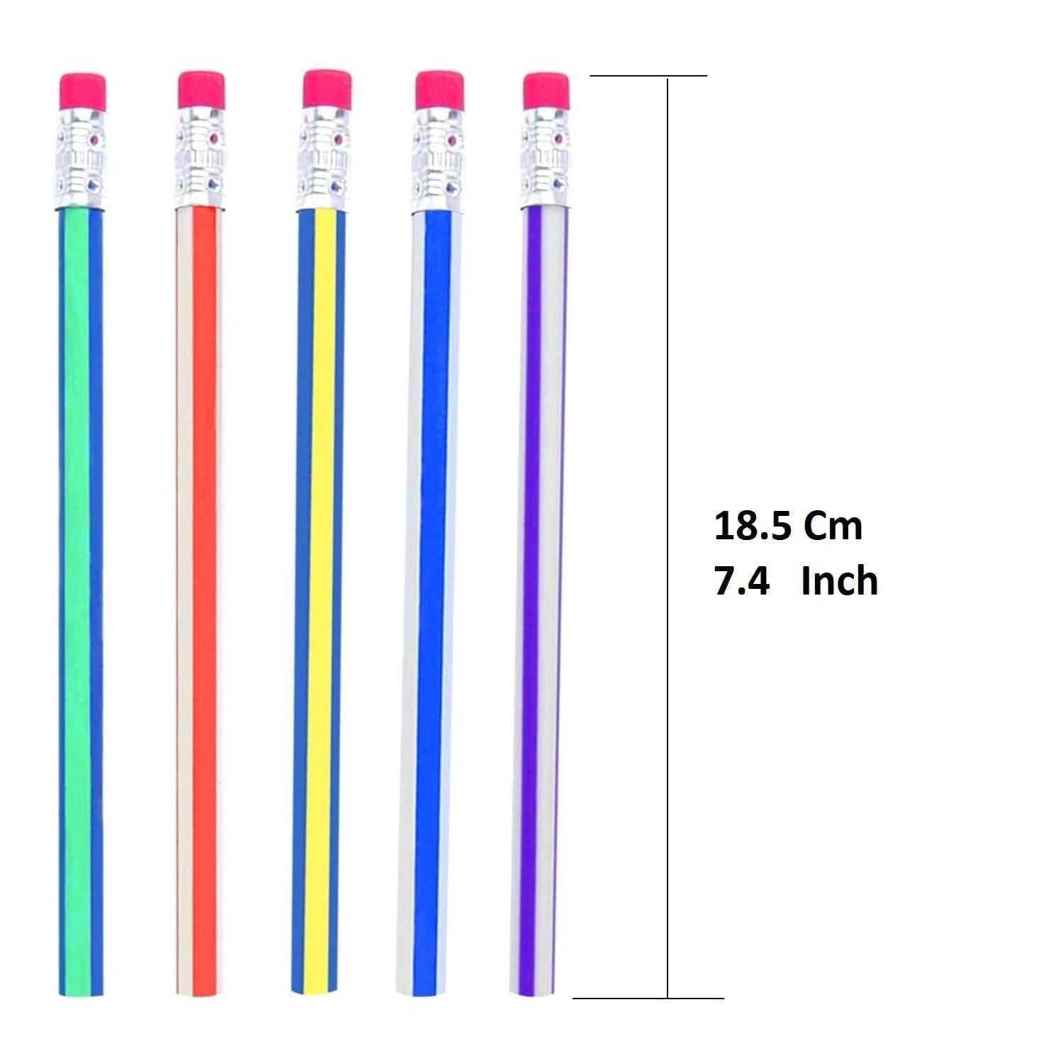 7-piece Multicolored Swirl Design Pencils Set With Eraser