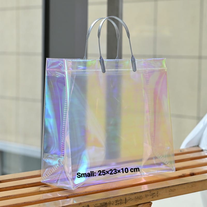 Transparent  Laser Bag | Premium Clothing Store Shopping Bag |  Style Gift Carry Bag for Boutique, Retail & Gifting - Image 3