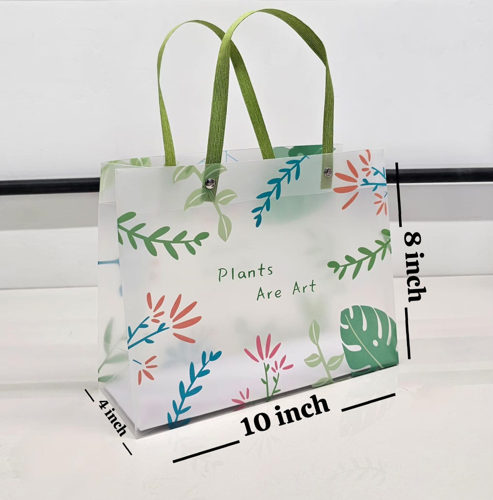 pack of 12pcs Floral  PVC Gift Bags 8×10×4 inches (small)