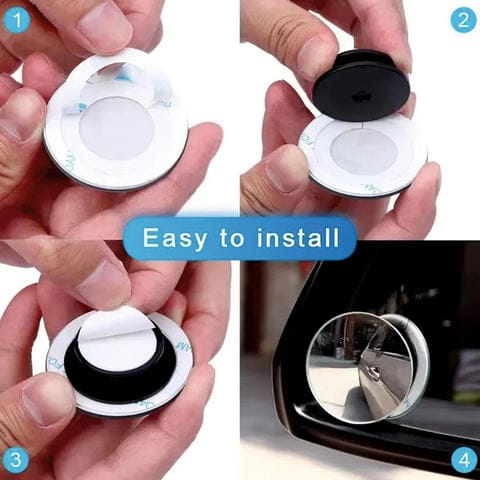 Car Blind Spot Side Mirror Round With Heavy Duty Plastic Spudger Pry Tool (2 Pcs Set)