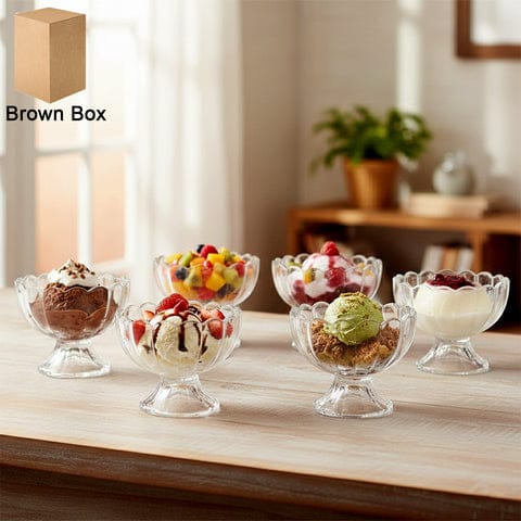 5341 Serving Dessert Bowl Ice Cream Salad Fruit Bowl - 6pcs Serving Dessert Bowl Ice Cream Salad Fruit Bowl - 6pcs ( Brown Box)