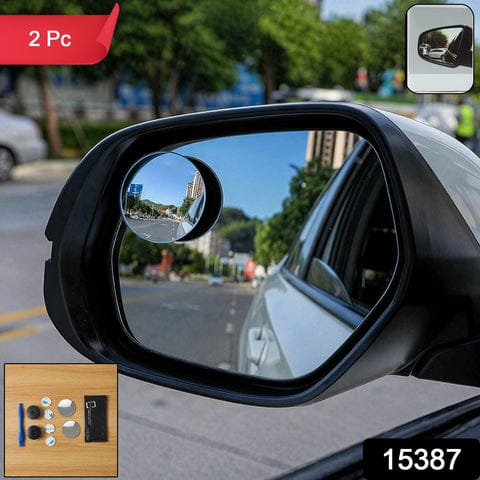 Car Blind Spot Side Mirror Round With Heavy Duty Plastic Spudger Pry Tool (2 Pcs Set)