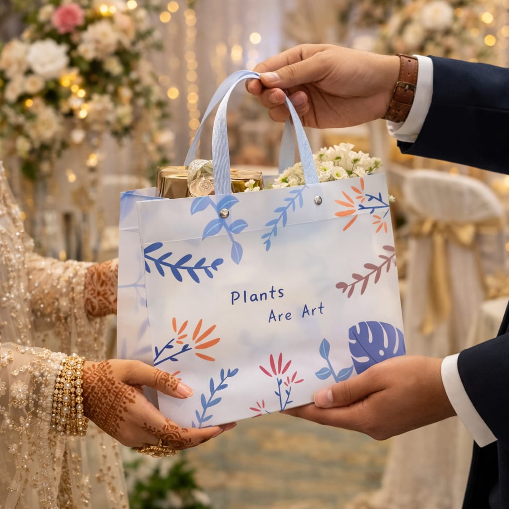 Floral  PVC Gift Bags 8×10×4 inches (small) - Image 11