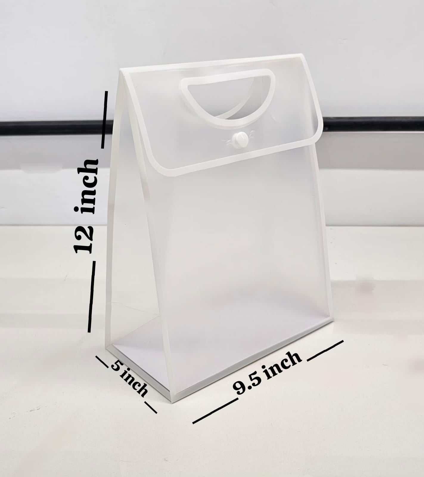 Translucent Gift Bag 30x24.3x12.5 CM (BIG SIZE) | Premium Semi Transparent Carry Bag with Handles for Hamper, Wedding Return Gifts, Shopping, Packaging & Festive Use - Image 6