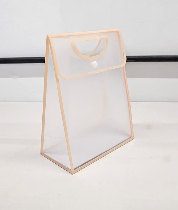 pack of 24pcs Translucent Gift Bag with Handle (18 x 23 x 13 CM) | Premium Semi Transparent Carry Bag for Gifts, Hampers, Wedding Return Gifts, Birthday & Festive Packing