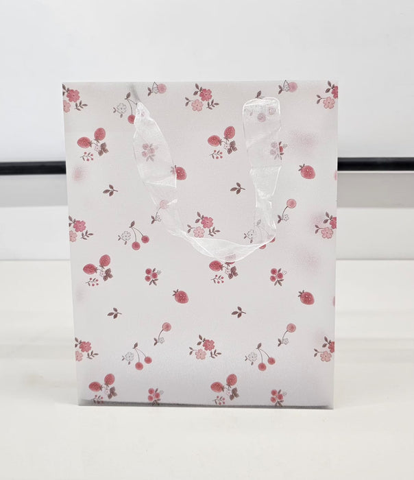 pack of 12pcs Floral Print Gift Bags with Ribbon Handle -19.5 x 24.5 x 9.5 cm