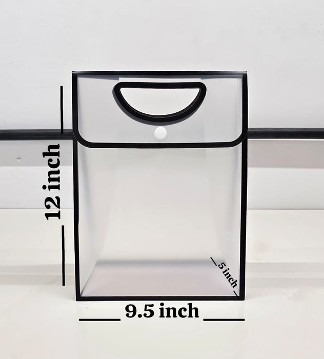 pack of 12pcs Translucent Gift Bag 30x24.3x12.5 CM (BIG SIZE) | Premium Semi Transparent Carry Bag with Handles for Hamper, Wedding Return Gifts, Shopping, Packaging & Festive Use