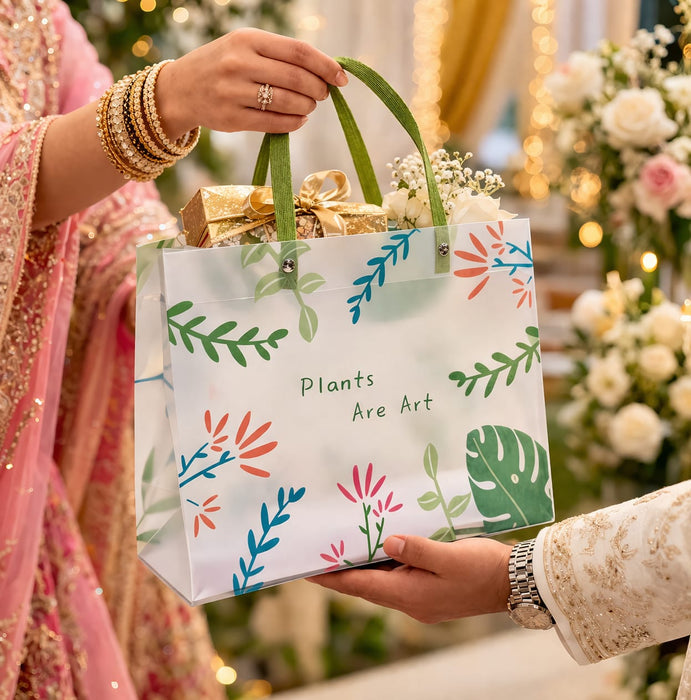 pack of 12pcs Floral  PVC Gift Bags 8×10×4 inches (small)