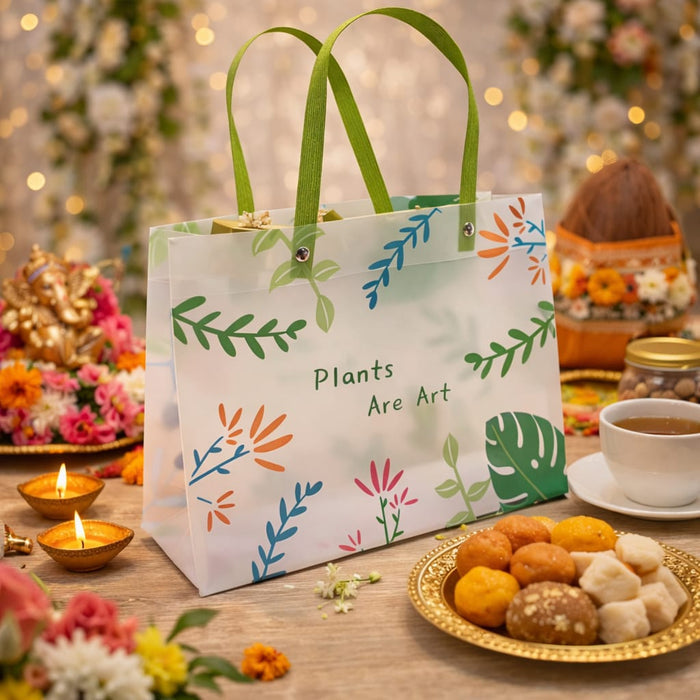 pack of 12pcs Floral  PVC Gift Bags 8×10×4 inches (small)