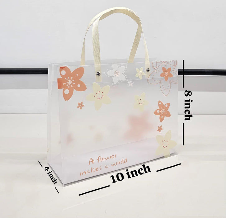 pack of 12pcs Floral  PVC Gift Bags 8×10×4 inches (small)