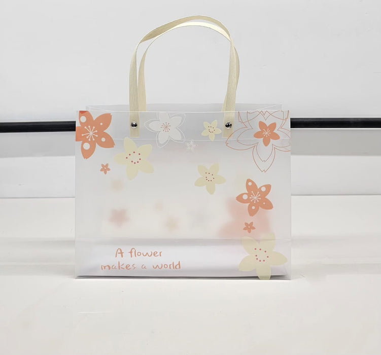 pack of 12pcs Floral  PVC Gift Bags 8×10×4 inches (small)