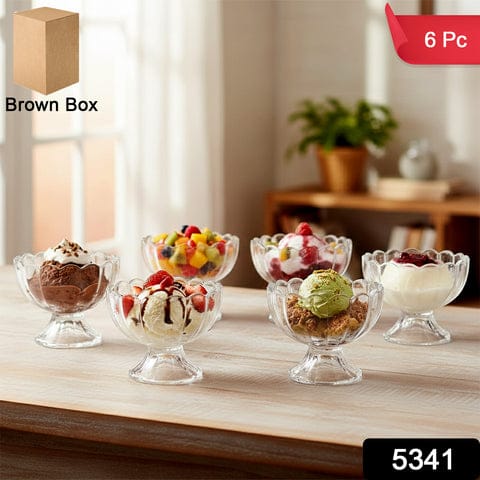 5341 Serving Dessert Bowl Ice Cream Salad Fruit Bowl - 6pcs Serving Dessert Bowl Ice Cream Salad Fruit Bowl - 6pcs ( Brown Box)