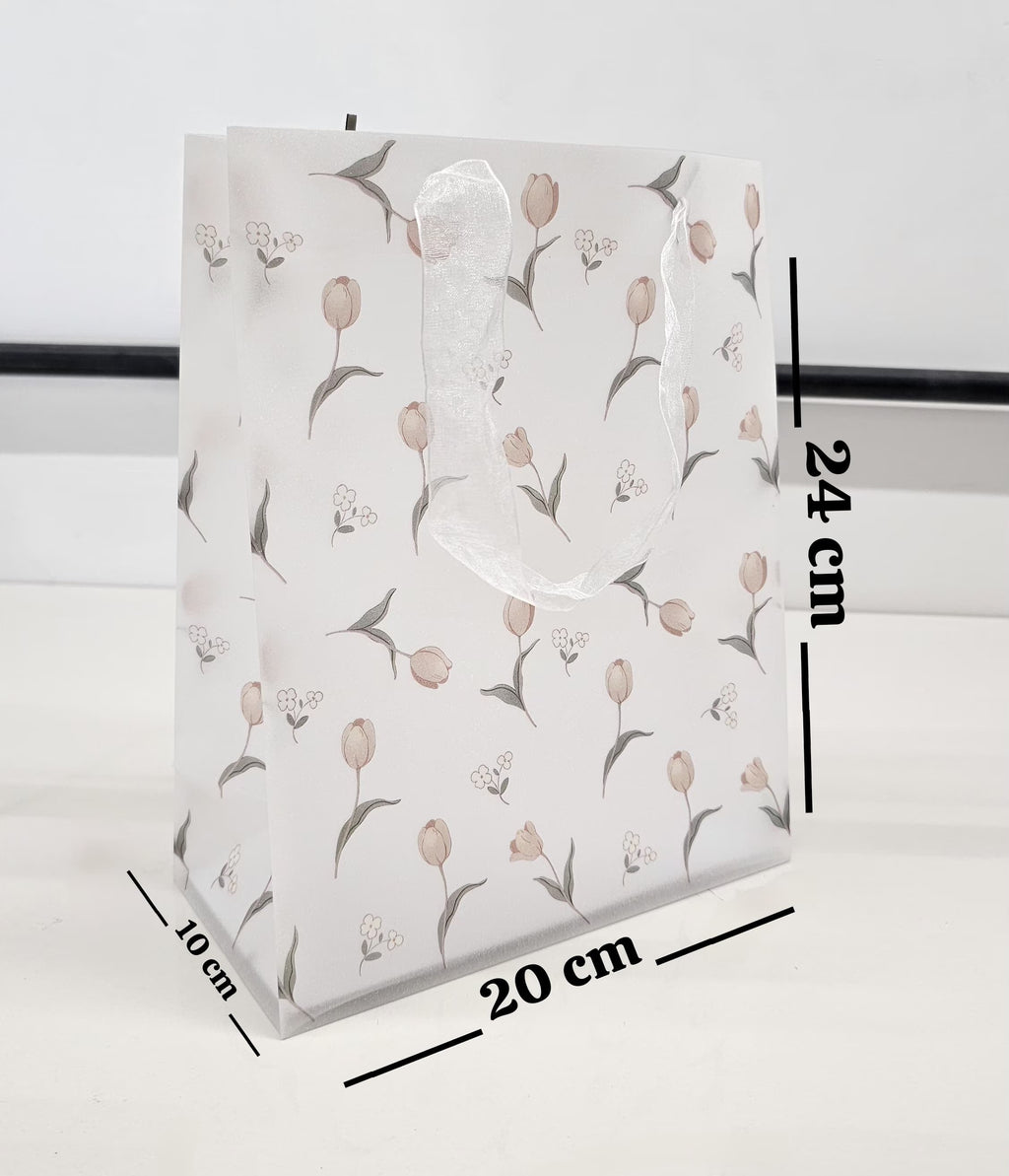 Floral Print Gift Bags with Ribbon Handle -19.5 x 24.5 x 9.5 cm - Image 7