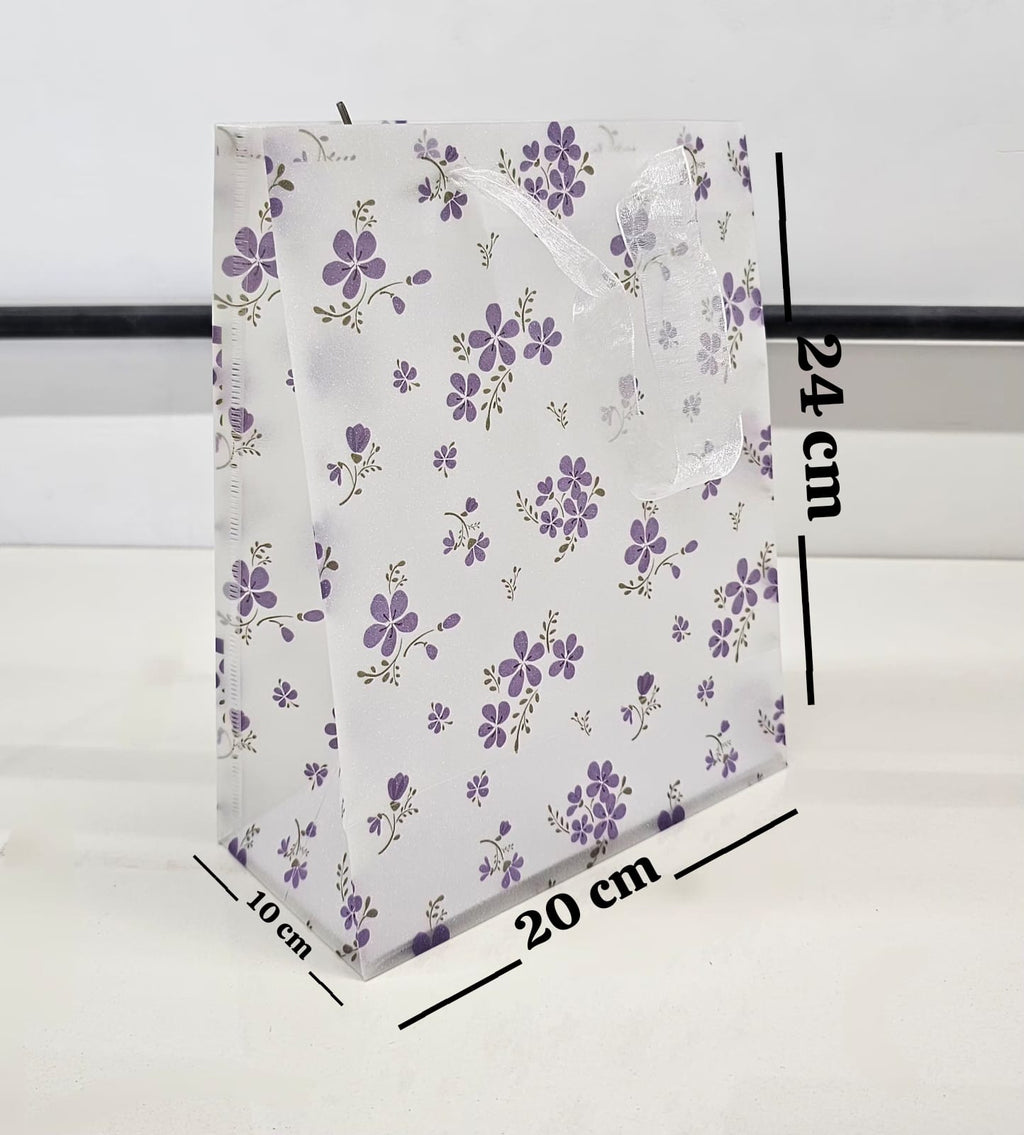Floral Print Gift Bags with Ribbon Handle -19.5 x 24.5 x 9.5 cm - Image 2