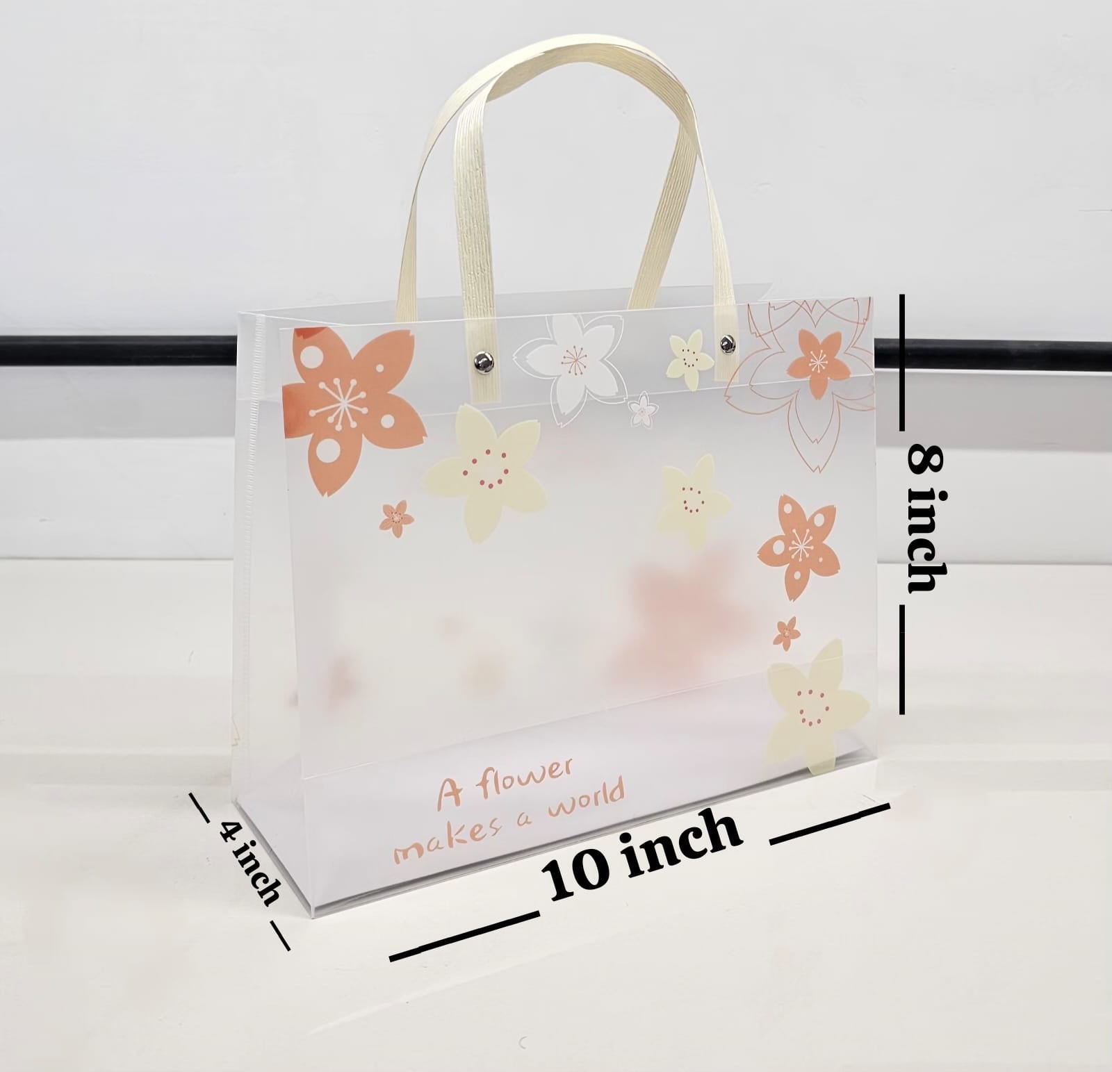 Floral  PVC Gift Bags 8×10×4 inches (small) - Image 3