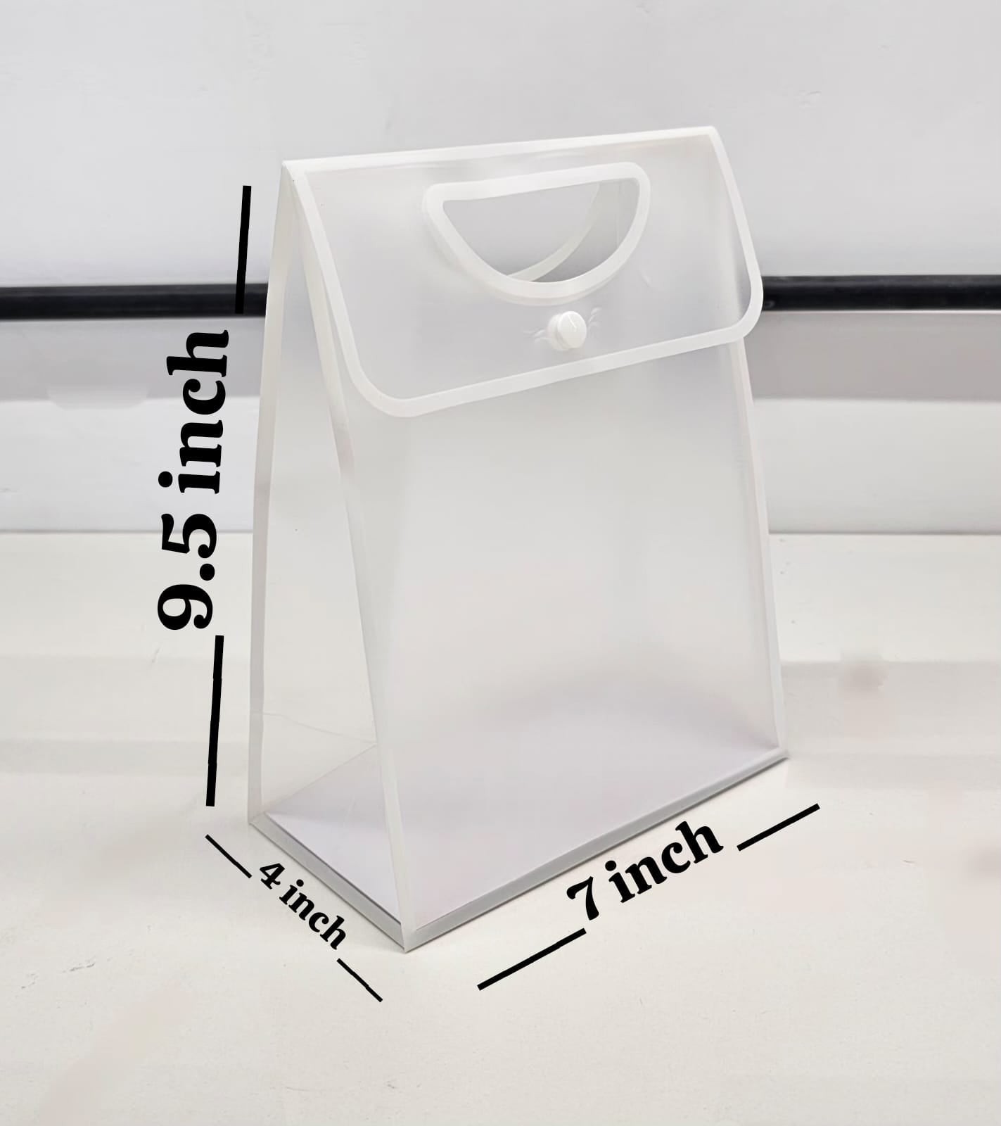 Translucent Gift Bag with Handle (18 x 23 x 13 CM) | Premium Semi Transparent Carry Bag for Gifts, Hampers, Wedding Return Gifts, Birthday & Festive Packing - Image 2