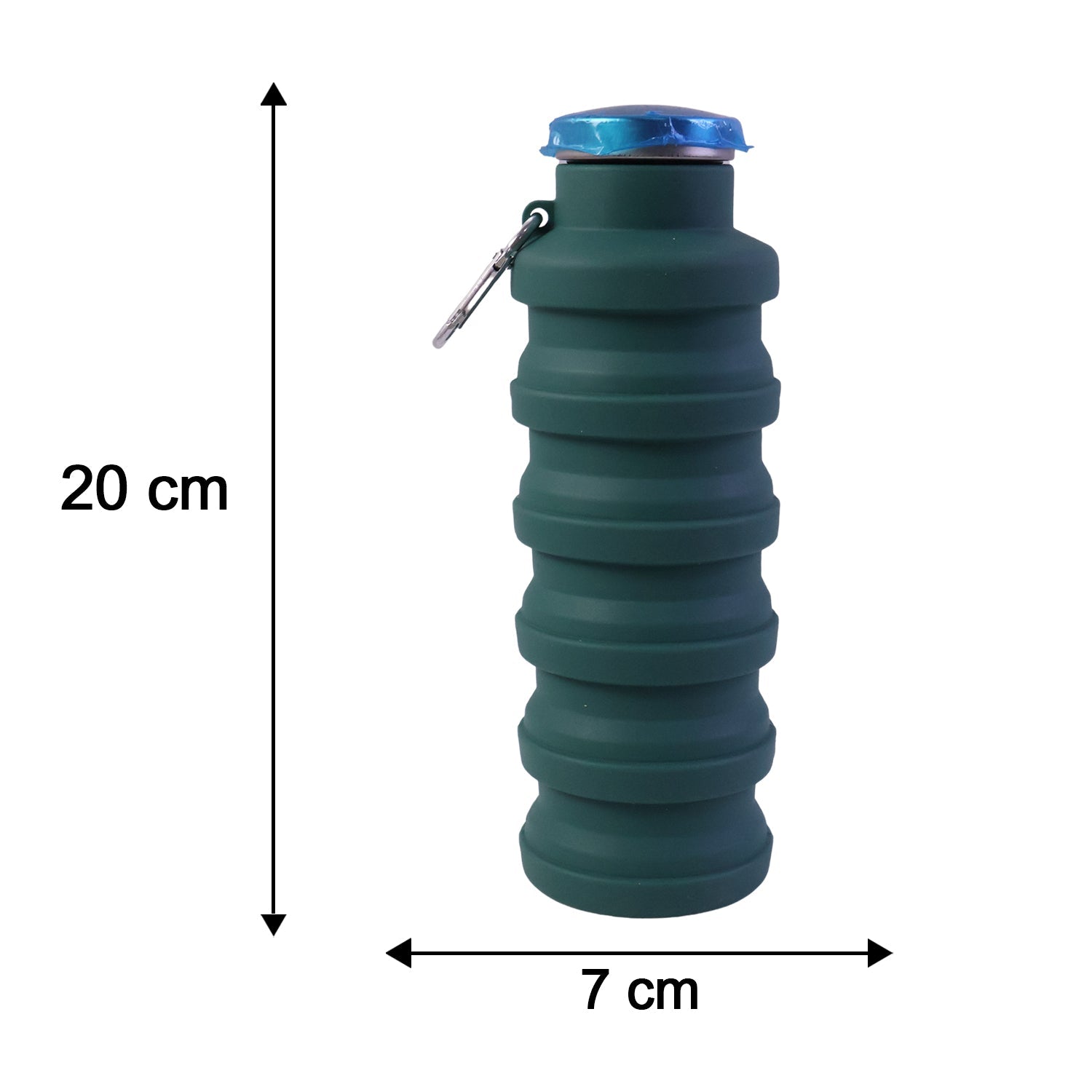 Silicone Foldable Collapsible Leak Proof Travel Sports Water Bottle 500ml (1 Pc)