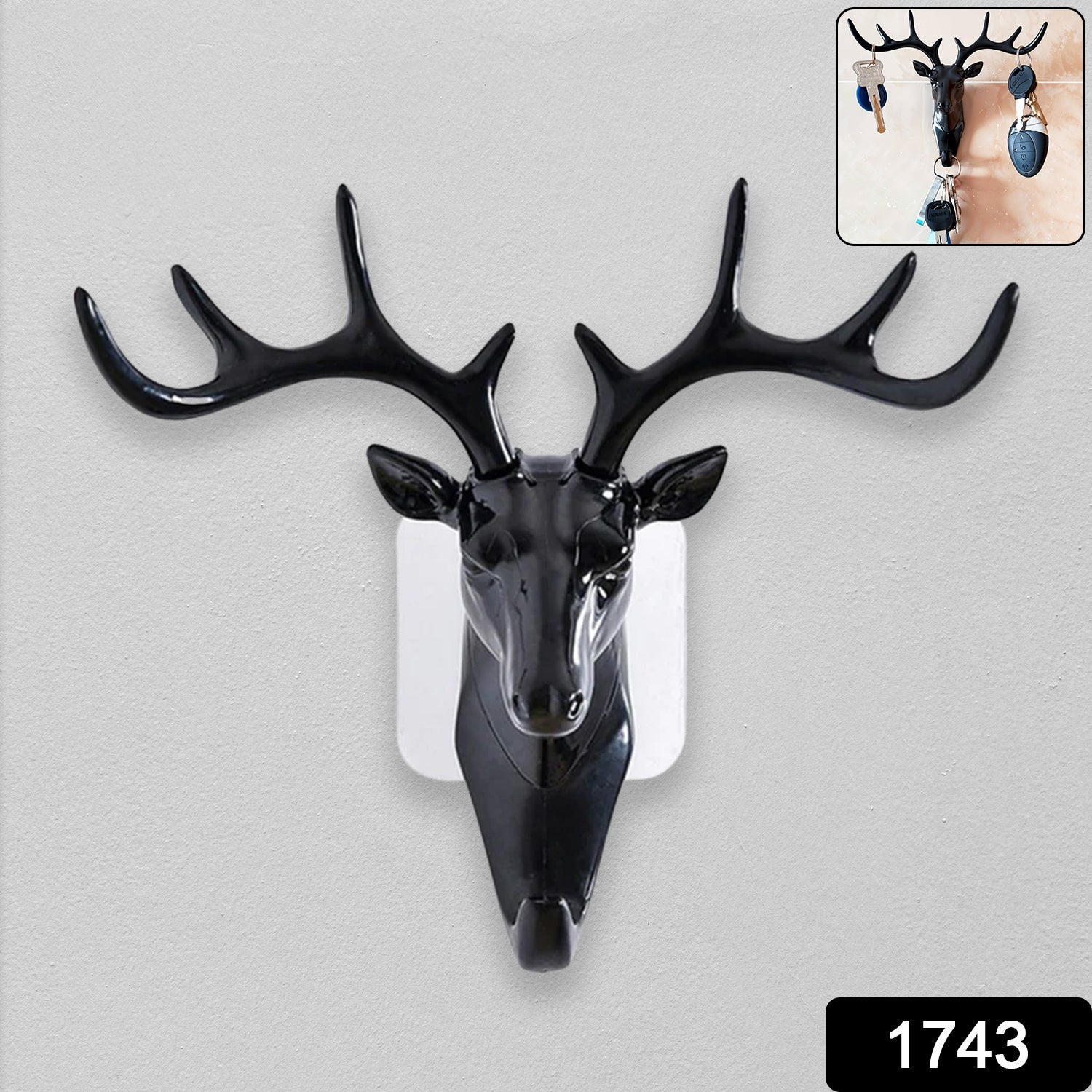 DeoDap Deer Head Self Adhesive Wall Hook - lifestyle