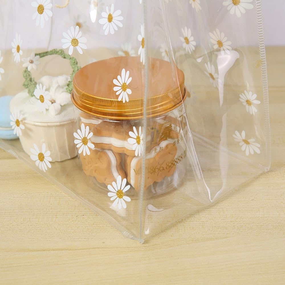 Transparent Gift Bag with Floral Print with Handle | Gift Bag for Her / Him,Handle hamper bagCarry Bags, shopping gift bag, Presents, Packing, Wedding Return Gifts, Birthday, Events, Festivals (17 x 19 cm) - Image 3