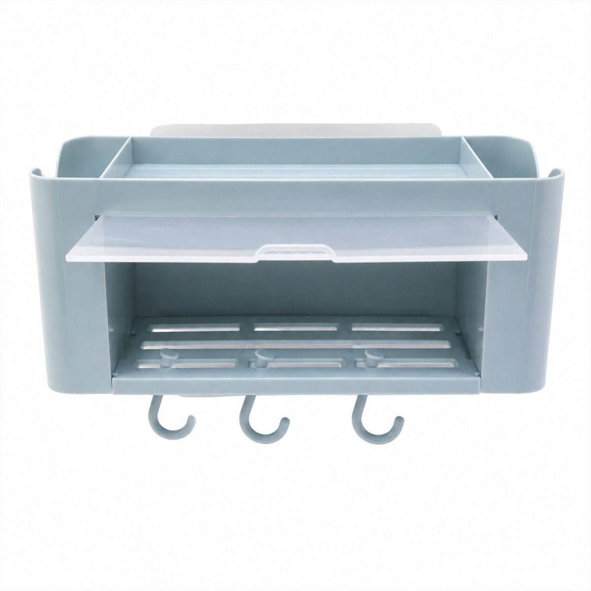 Wall Mounted Multi Storage Organizer Shelf with Hooks for Bathroom (1 Pc) - Image 5
