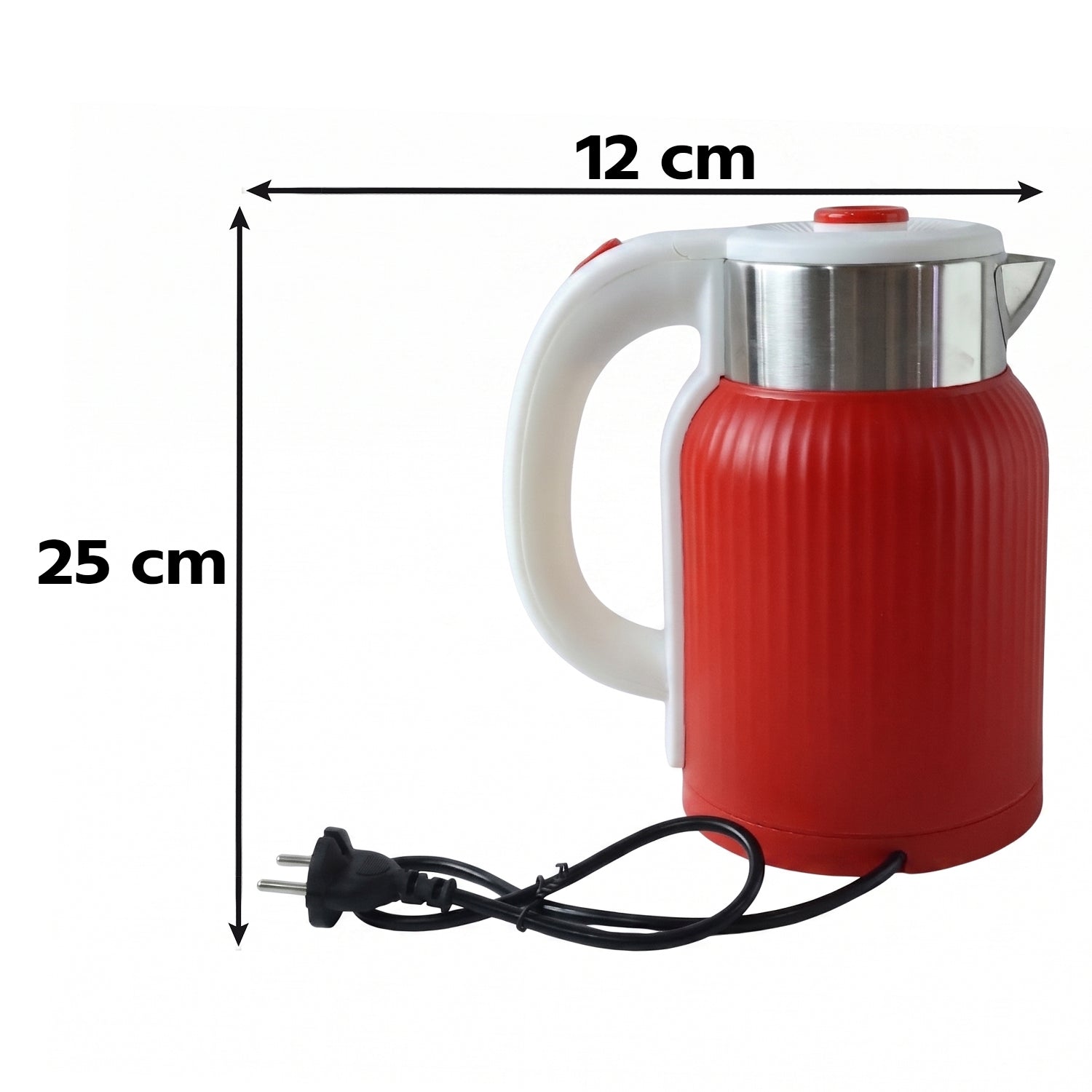 Electric Kettle 2 Litre 1500w Red For Tea Coffee Milk And Hot Water (1 Pc)