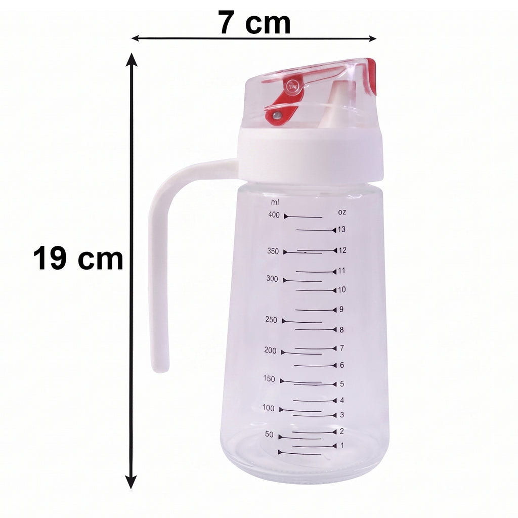 Glass Oil Dispenser Bottle With Auto-flip Cap  Side Handle (500 Ml  1 Pc)