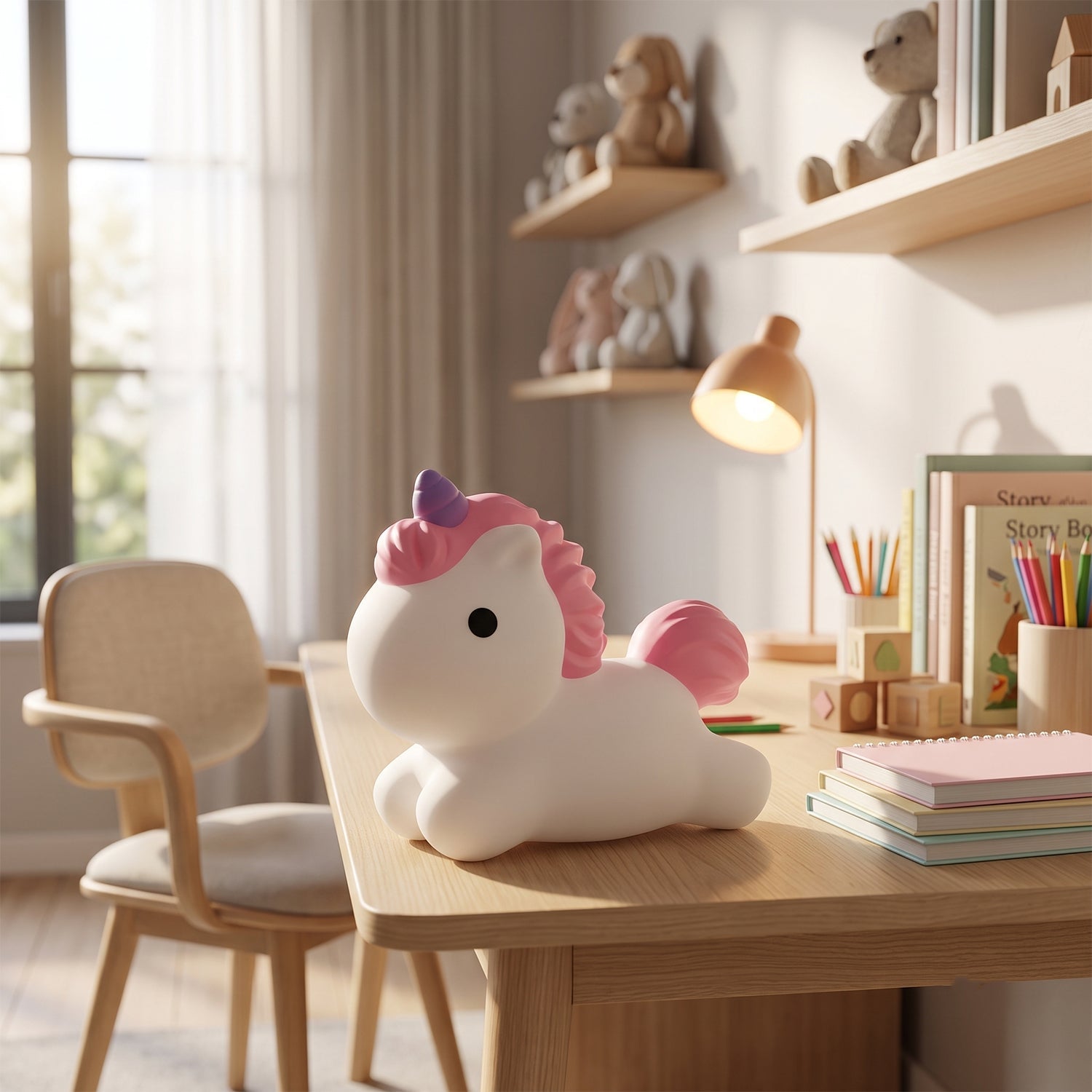 Unicorn Led Night Light Cute Silicone Bedside Lamp For Kids (1 Pc)