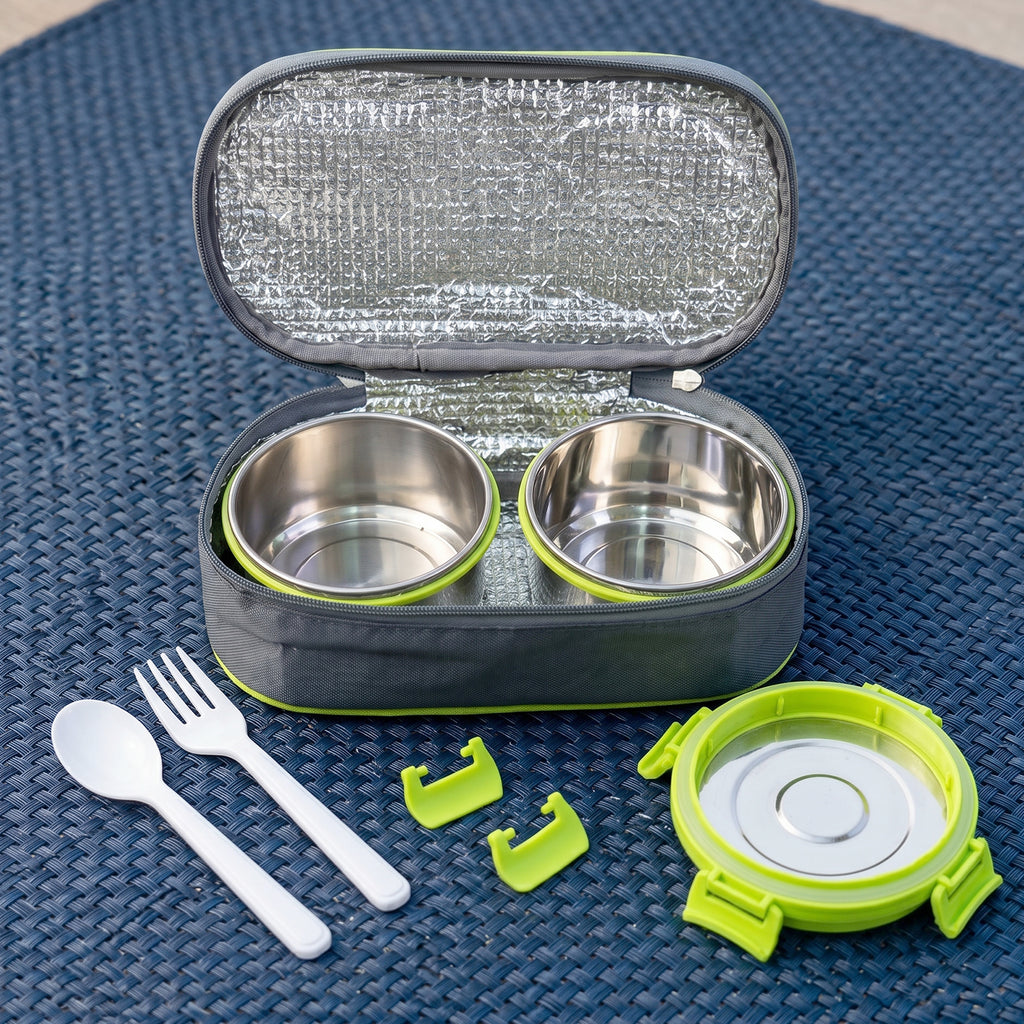 Ganesh Sigma Twin 300 Stainless Steel Lunch Box Set (1 Set)