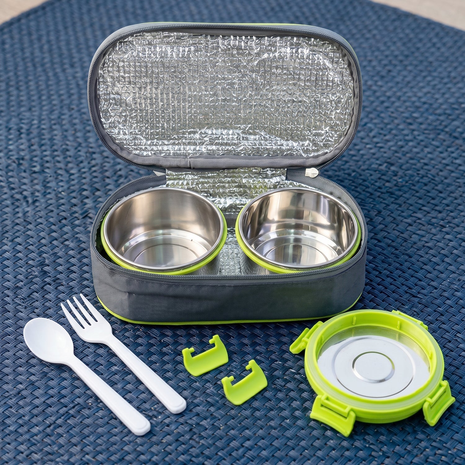 Ganesh Sigma Twin 300 Stainless Steel Lunch Box Set (1 Set)