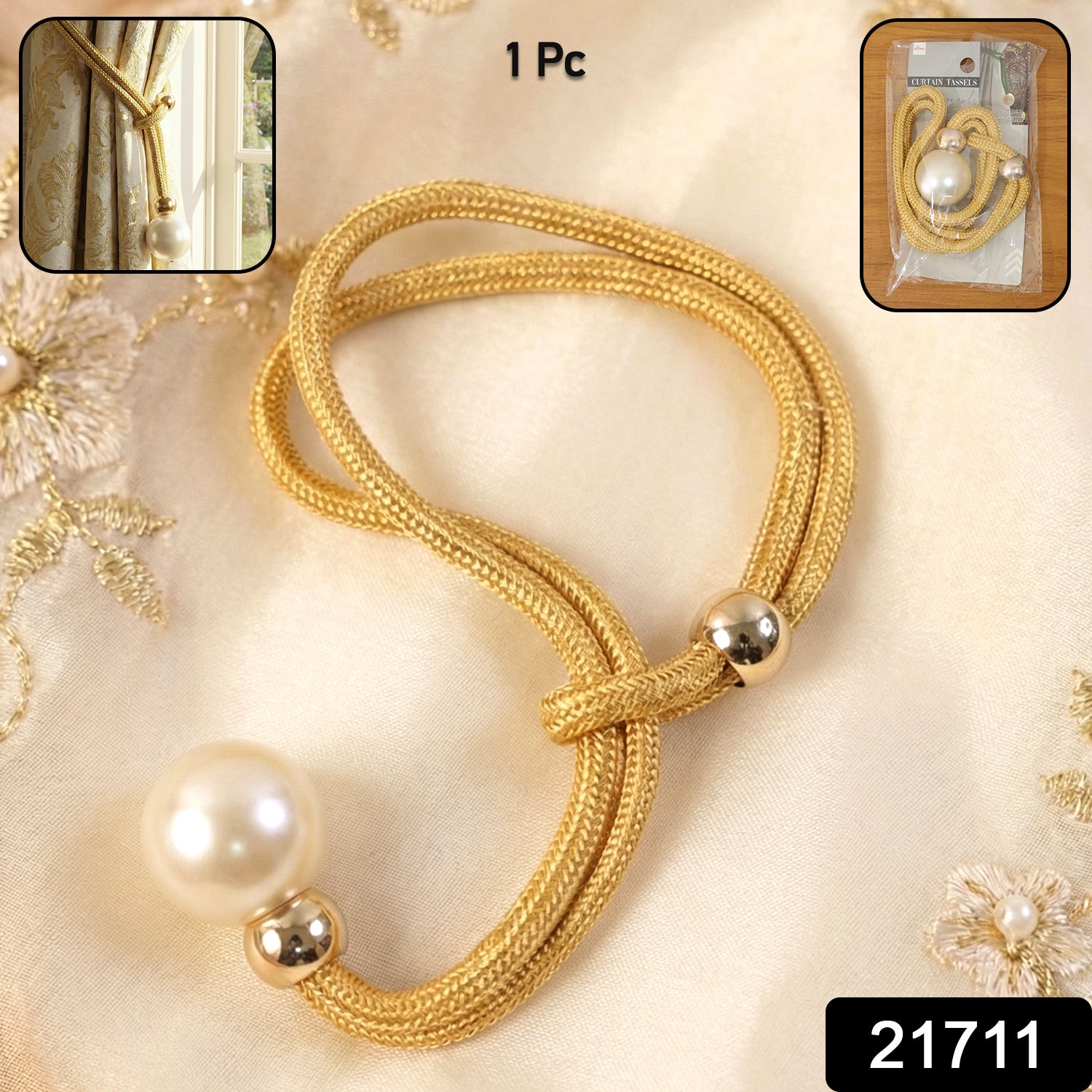 Premium Decorative Curtain Tieback (1 Pc)