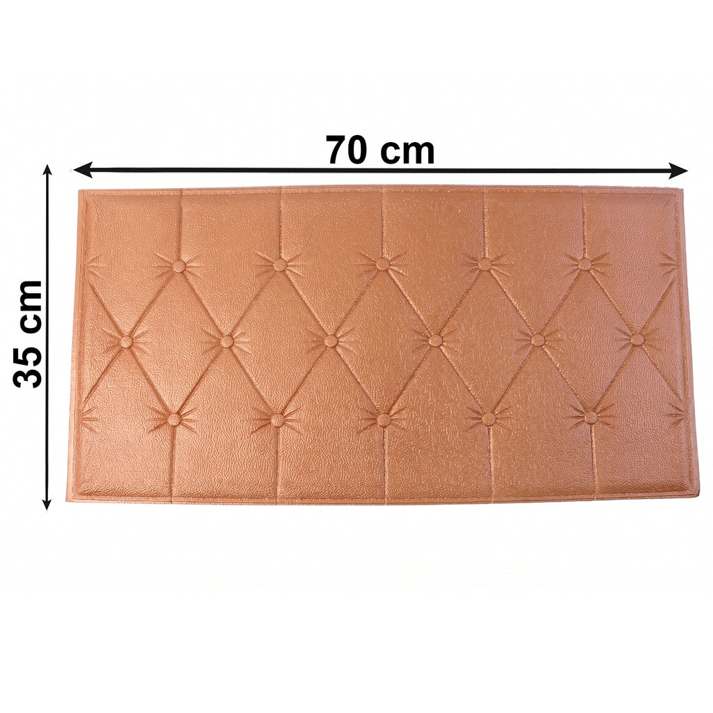 Self Adhesive 3d Foam Wall Panel Cushion Wallpaper (1 Pc Brown 69x35 Cm)