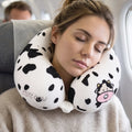 U-shaped Travel Neck Pillow Cute Cow Print Soft Plush Pillow For Travel (1 Pc)