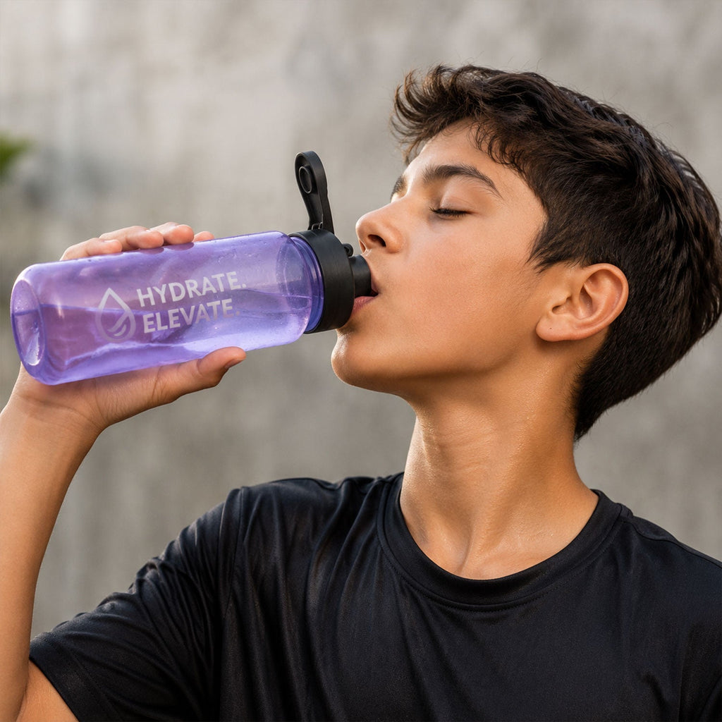 Plastic Motivational Water Bottle With Time Marker And Flip Lid (1000 Ml)