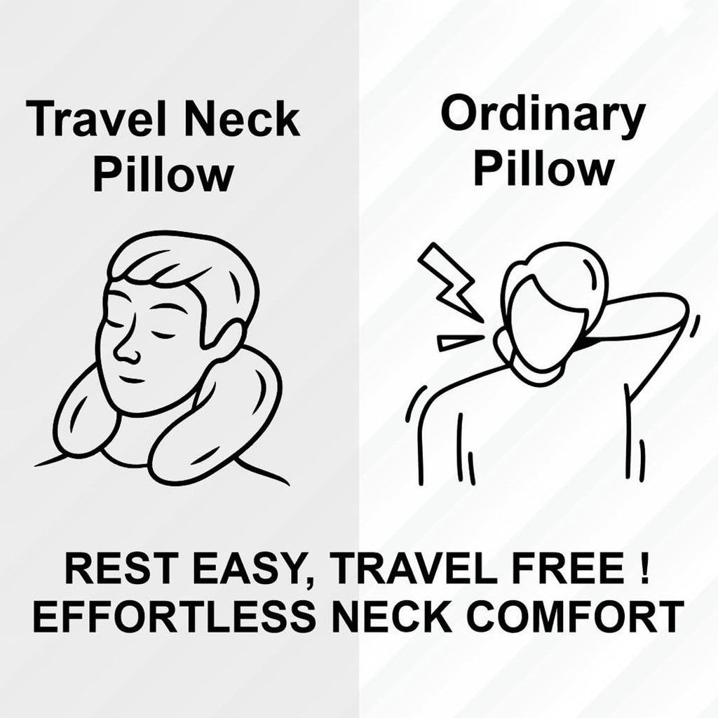 U-shaped Travel Neck Pillow Soft Comfortable Support Pillow With Snap Button (1 Pc)