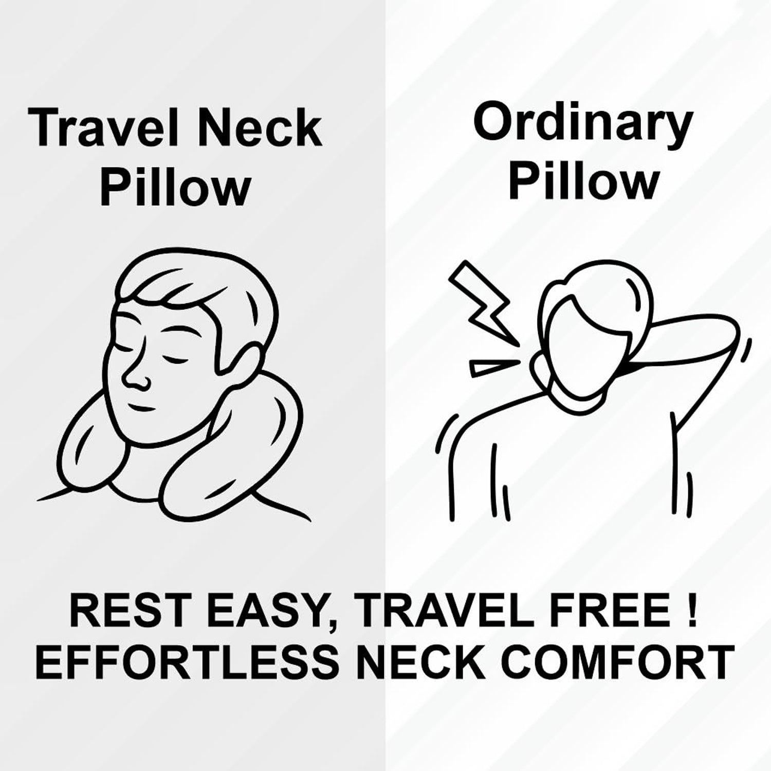 U-shaped Travel Neck Pillow Soft Comfortable Support Pillow With Snap Button (1 Pc)