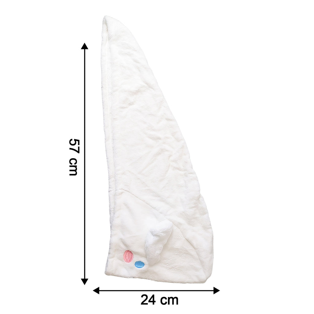 Premium Soft Microfiber Hair Drying Towel Wrap With Button (1 Pc)