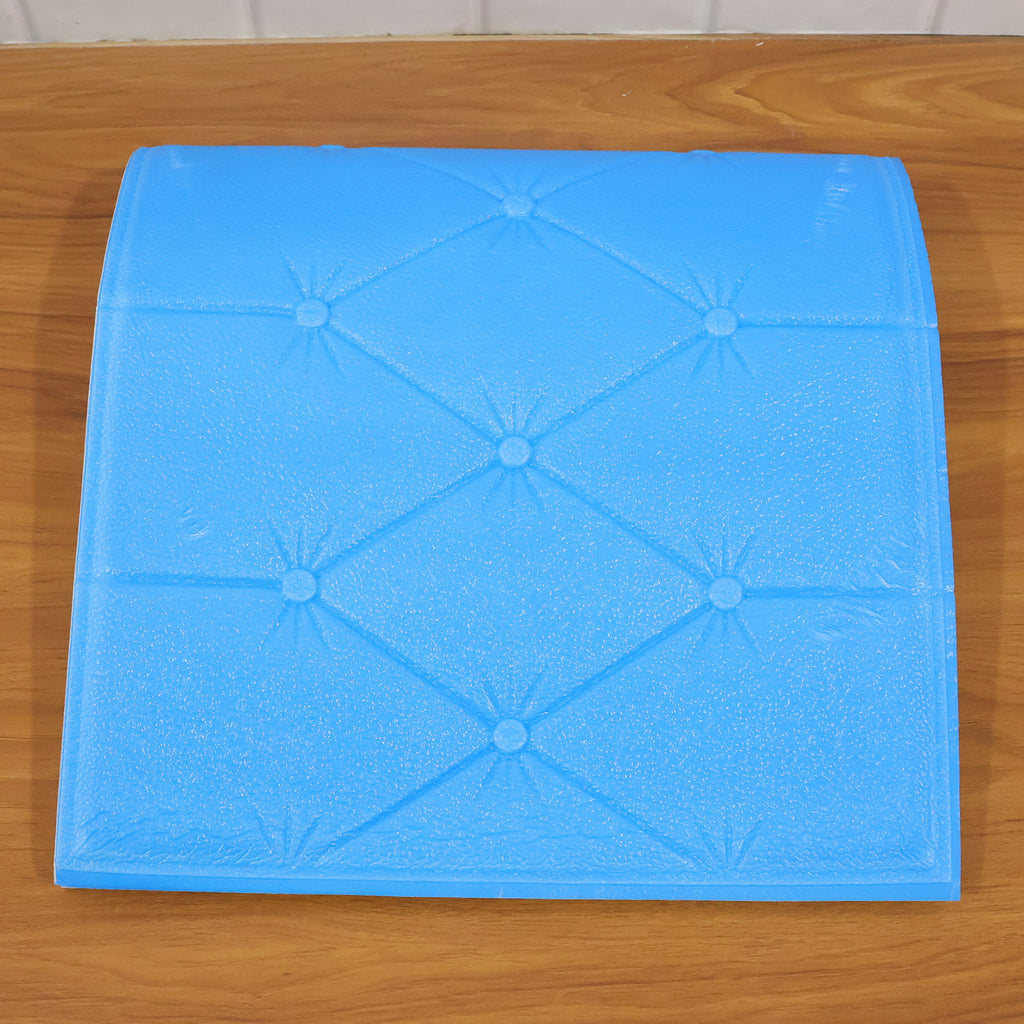 Self Adhesive 3d Foam Wall Panel Cushion Wallpaper (1 Pc Blue 69x35 Cm)