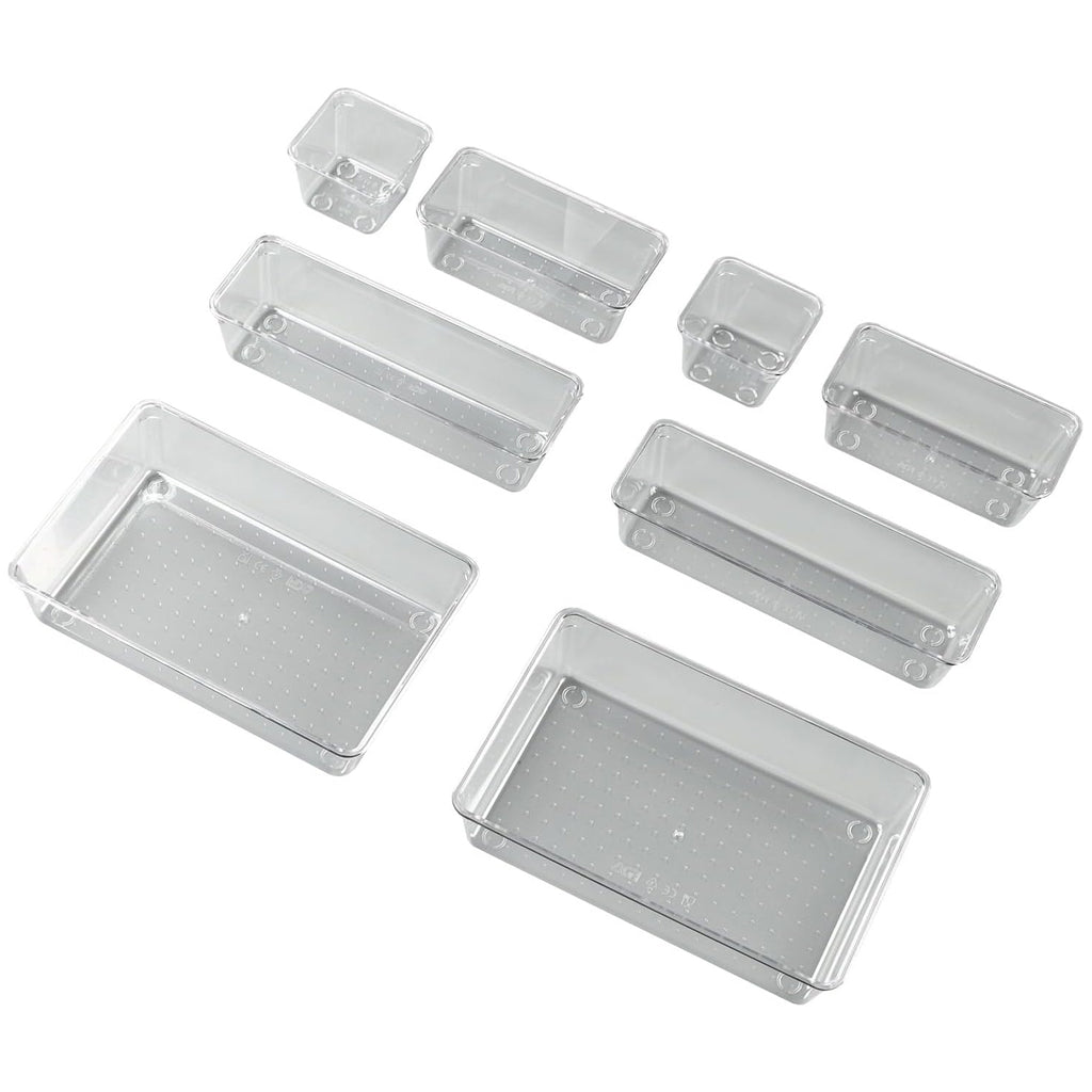 Multipurpose 8 In 1 Drawer Organizer Storage Tray Set (1 Set)
