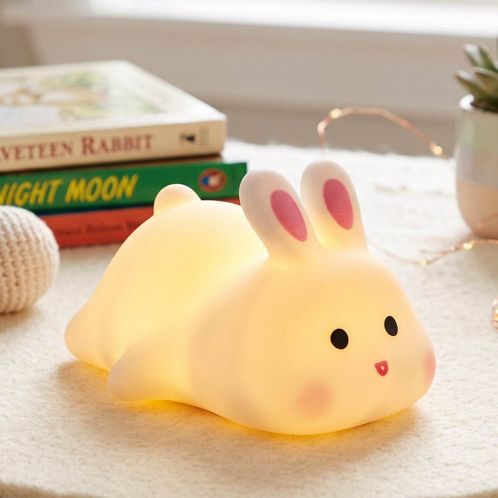 Rabbit Led Night Light Cute Silicone Bunny Bedside Lamp For Kids (1 Pc)