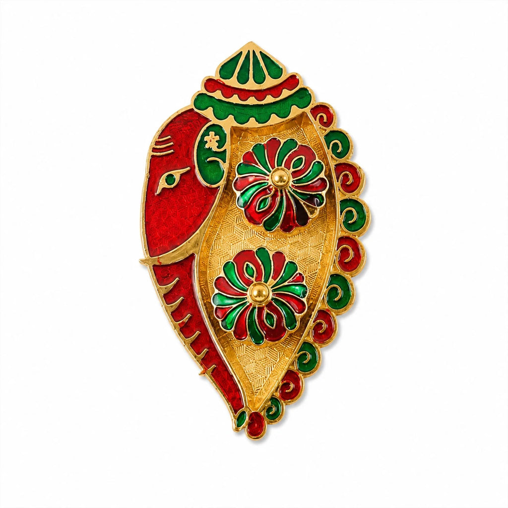 Leaf Shaped Kankavati Kumkum Holder For Puja And Tilak Rituals (1 Pc)