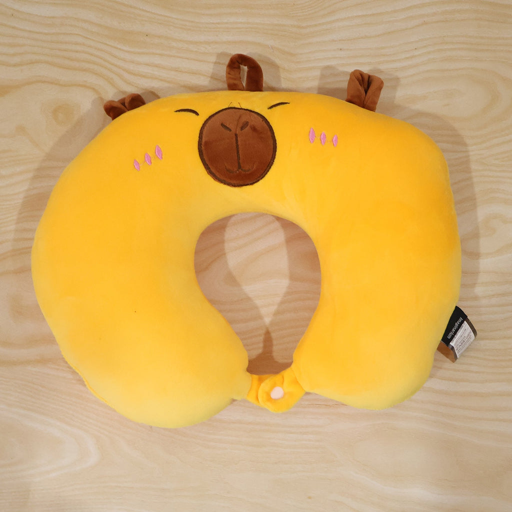 U-shaped Travel Neck Pillow Cute Capybara Soft Plush Pillow For Travel (1 Pc)