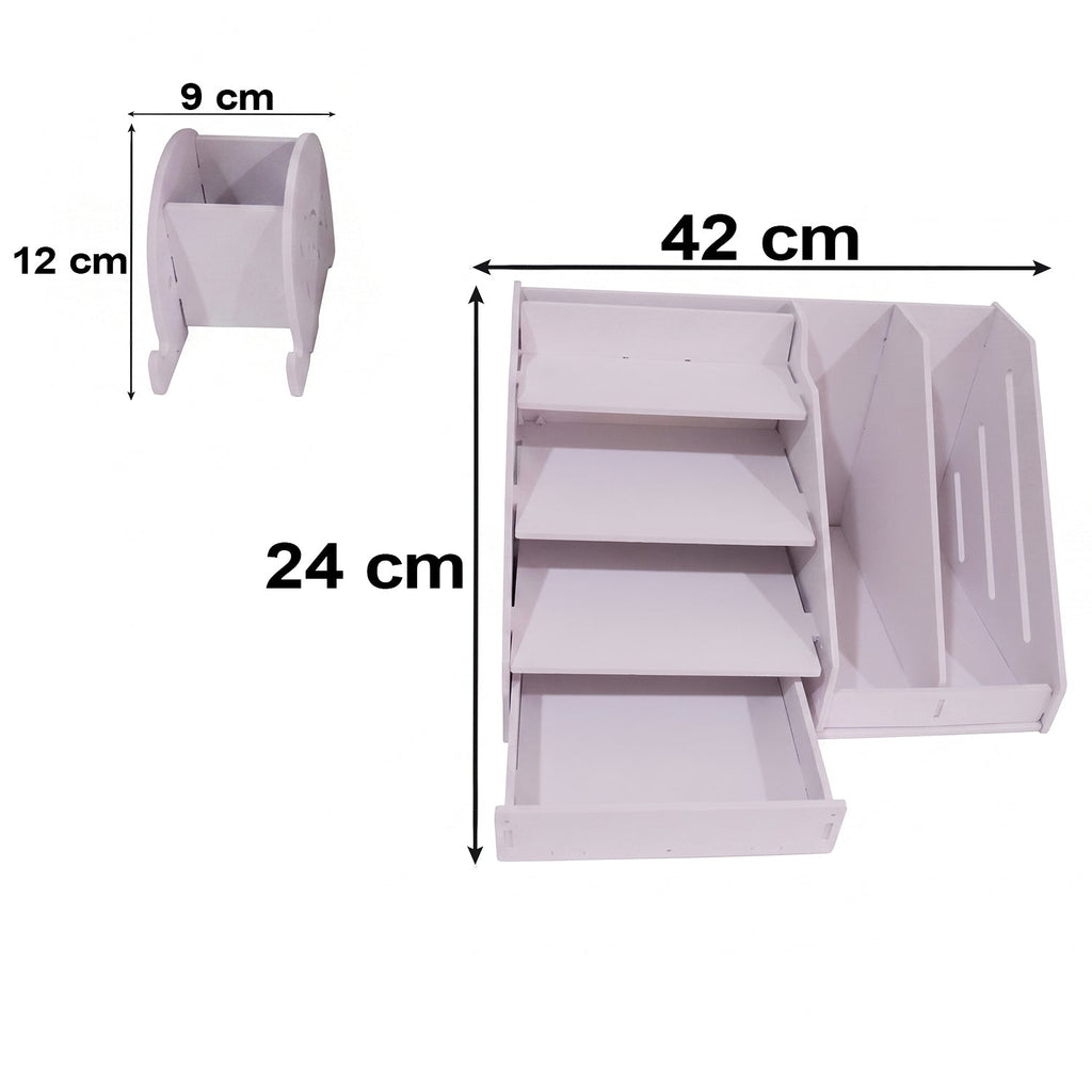 Multifunctional Desk Organizer Storage Cabinet With Drawer File Rack (1 Set)