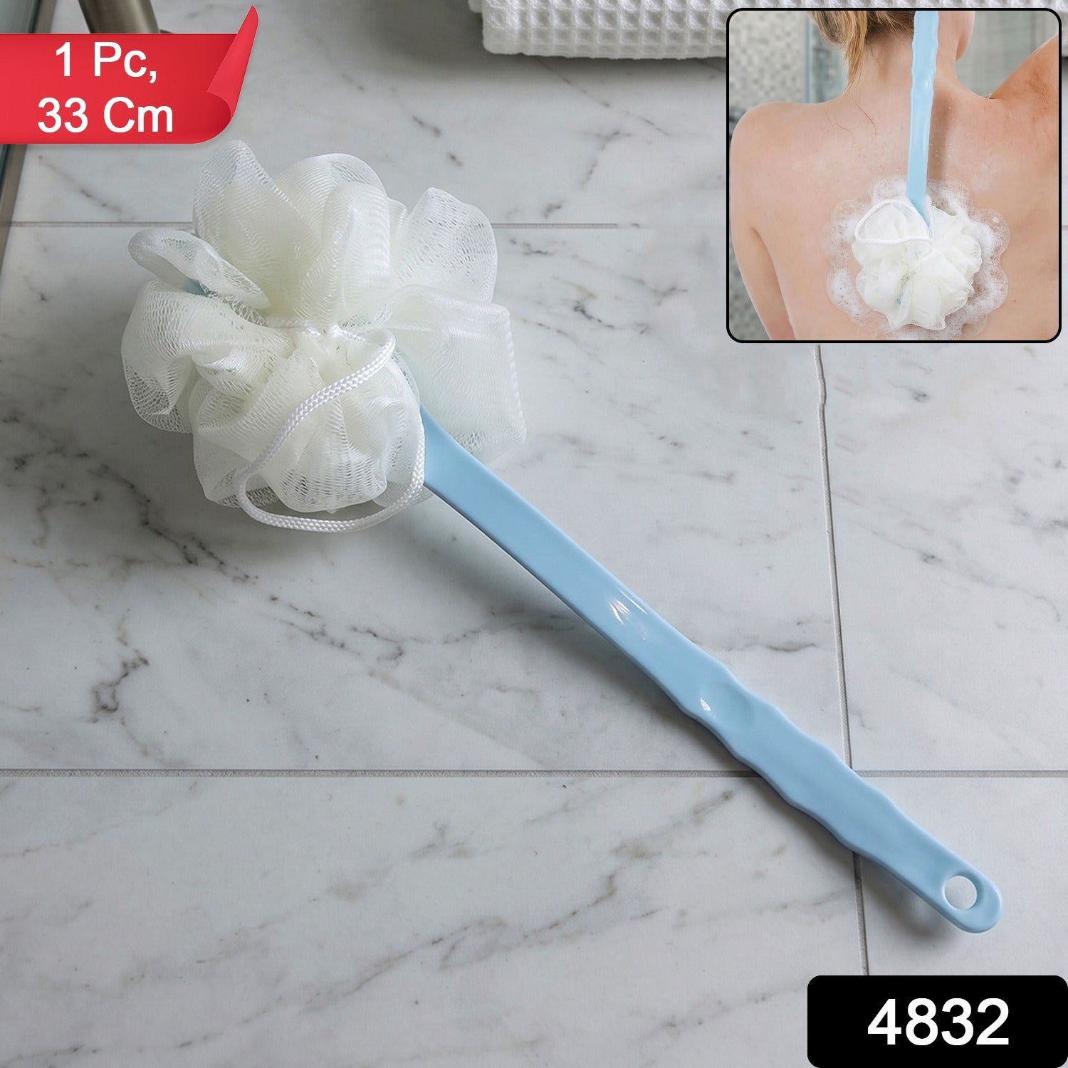 Long Handle Shower Brush Back Scrubber (1 Pc33 Cm)