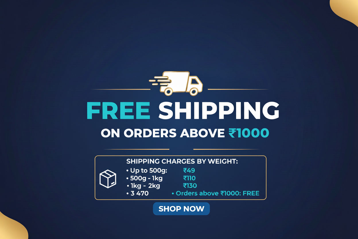 we are offering free shipping on order above 1000
