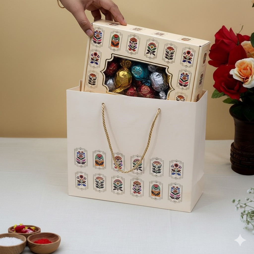 White Gift Hamper Box with Paper Bag Style Cover – Premium Packaging for Gifting & Hampers - Image 6