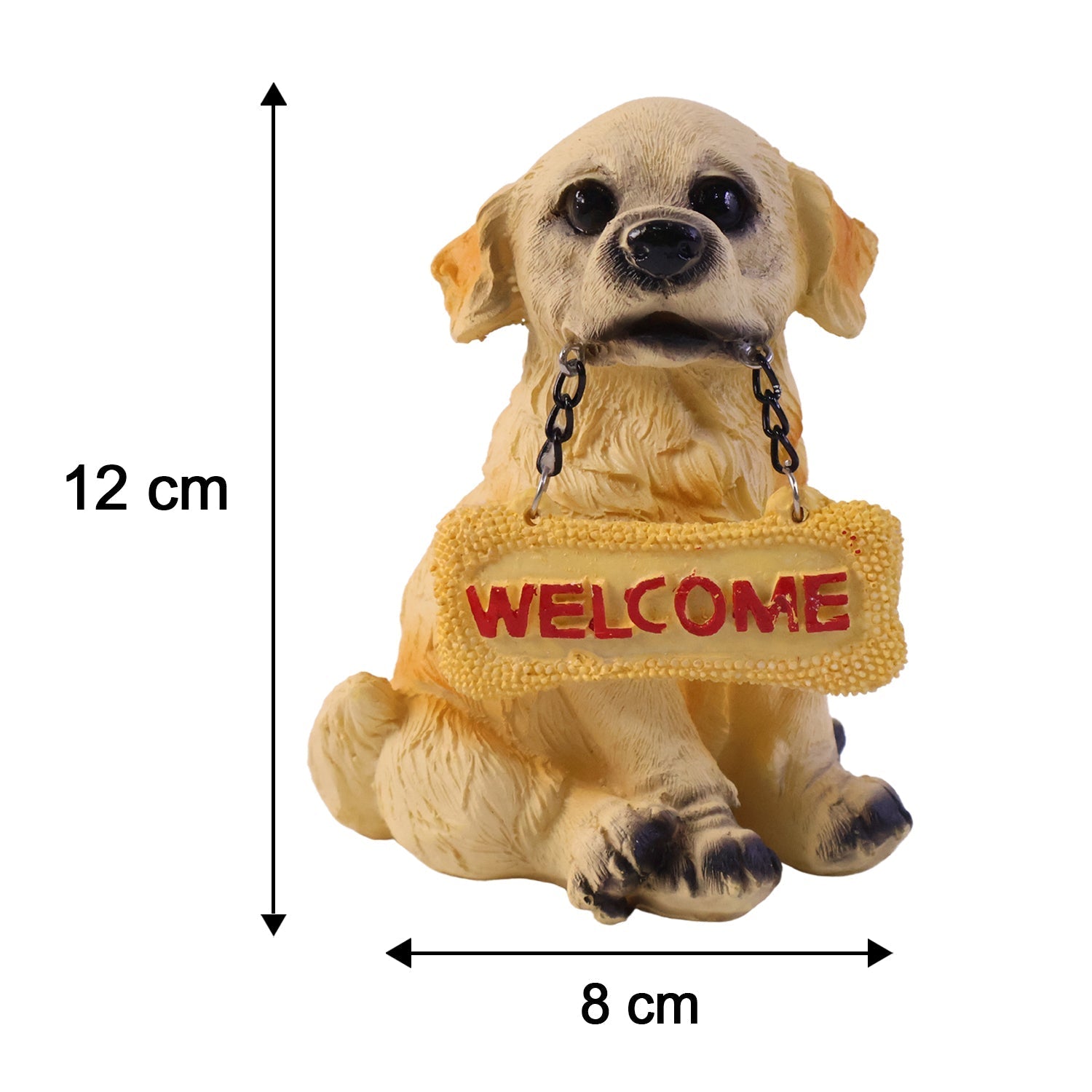 Cute Welcome Dog Statue Decorative Showpiece Resin Figurine For Home Decor (1 Pc)