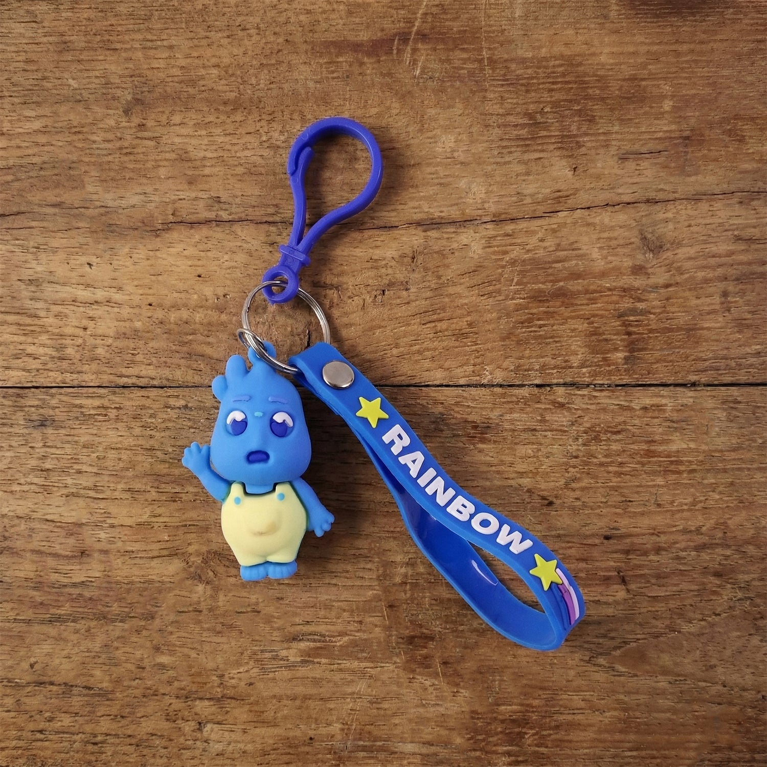 Cute Cartoon Character Keychain With Silicone Strap  Carabiner Clip  1 Pc