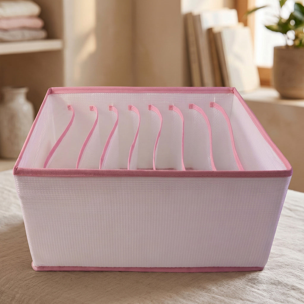 9 Section Foldable Clothes Organizer Wardrobe Drawer Storage Box For Jeans (1 Pc)