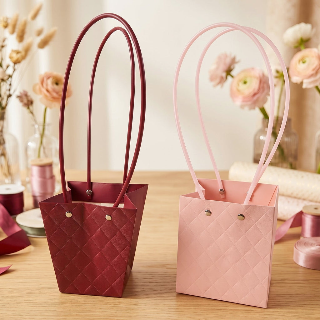 Stylish Foldable Flower Packaging Bag With Handle For Bouquet And Gifting (1 Pc)